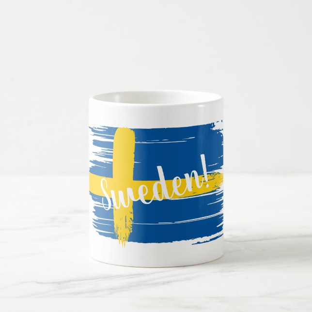 Mug Artistic Brushstroke Sweden Flag (Centre)