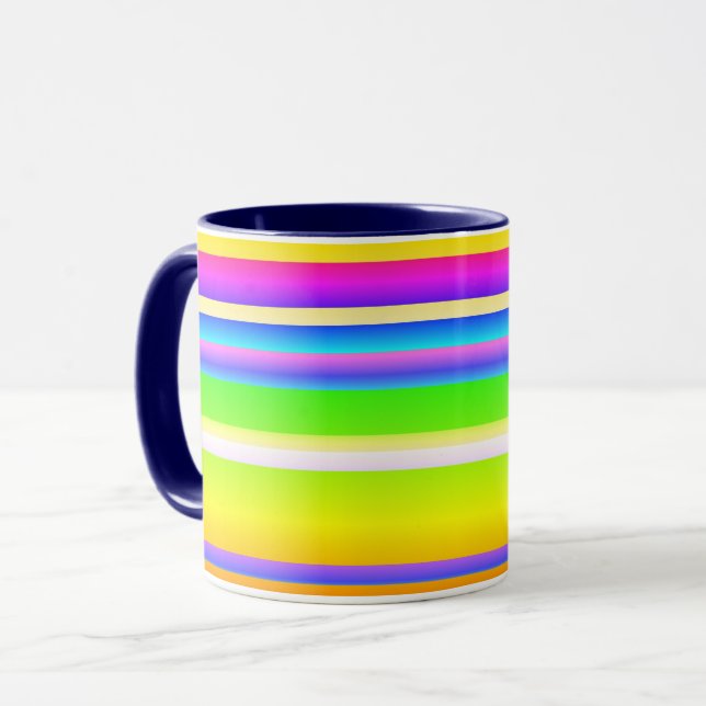 Mug Artsy brillant créatif rayé (Devant gauche)