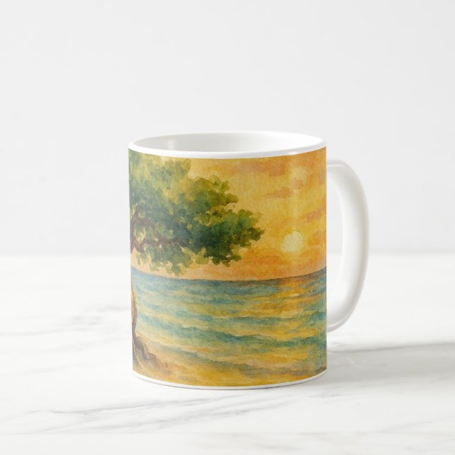 Mug Aruba Eagle Beach Divi Tree Golden Hour (Devant droit)