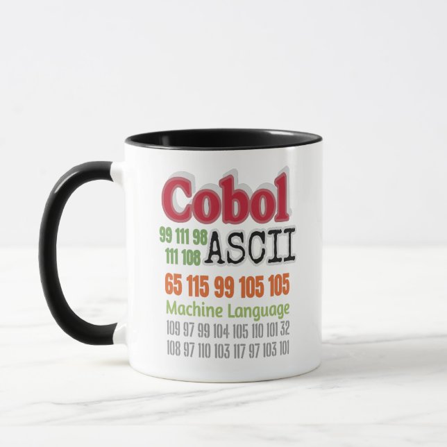 Mug Ascii Cobol Programming Machine Language (Gauche)