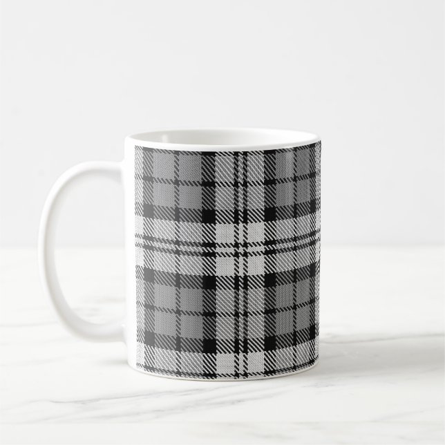 Mug Ash Grey Blackwatch Campbell Tartan Plaid (Gauche)