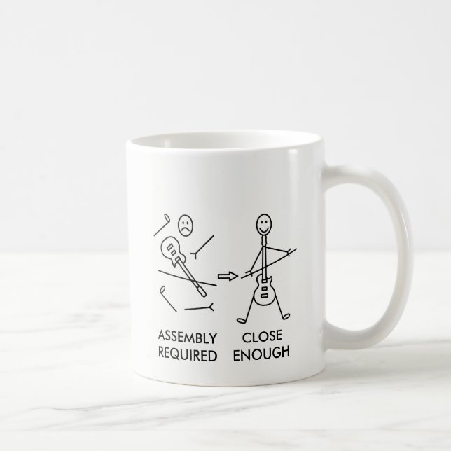 Mug Assemblée drôle de guitare de Stickman (Droite)