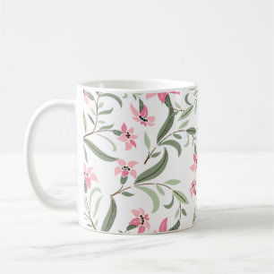 Mug Assez Élégant Motif Floral Rose Blanc