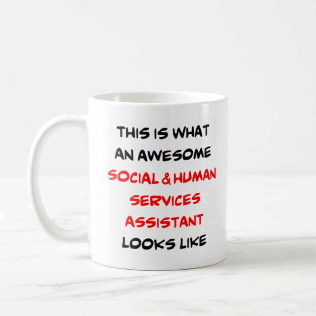 Mug assistant des services sociaux et humains, génial (Gauche)