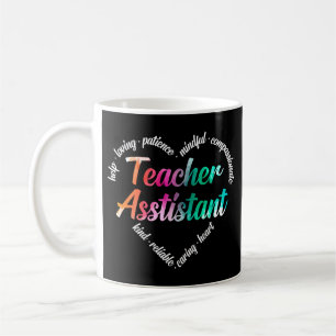 Mug Assistant enseignant Coeur Mot Cloud Aquarelle