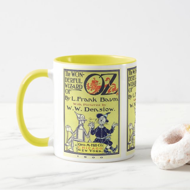 Mug Assistant vintage de Oz livre couverture Art, page (Avec donut)