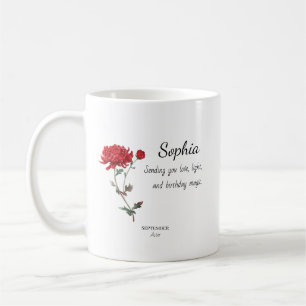 Mug Aster de septembre anniversaire personnalisé