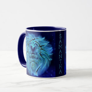 Mug Astrologie de Leo Zodiac Horoscope Lion céleste bl