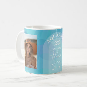 Mug Astrologie du Zodiaque Aquarius Signet photo Date 