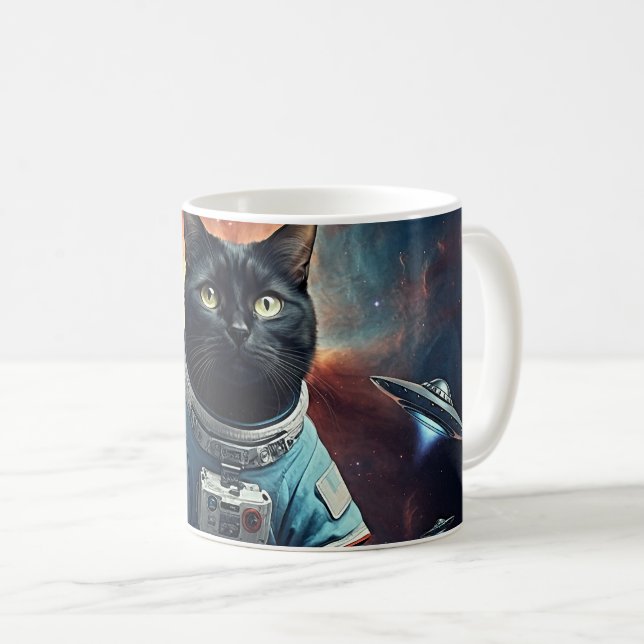 Mug Astronaut de chat galactique (Devant droit)