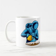 Astronaute avec barista de café