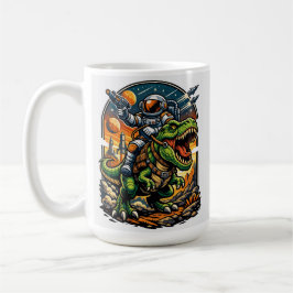 Mug Astronaute chevauchant un T-Rex – Dinosaure spatia