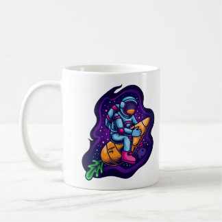 Mug Astronaute chevauchant une fusée carotte