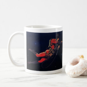 Mug Astronaute vintage de science-fiction dans l'espac