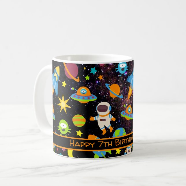 Mug Astroniste spatial pour enfants Noir (Devant gauche)