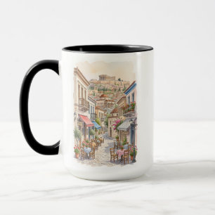 Mug Athènes charmant Grèce Rue Aquarelle