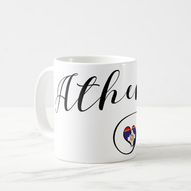 Mug Athènes - Coeur du drapeau, Grèce (Devant gauche)