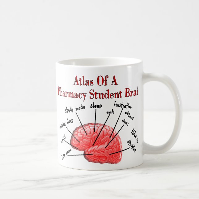 Mug Atlas d'un cerveau d'étudiant de pharmacie (Droite)