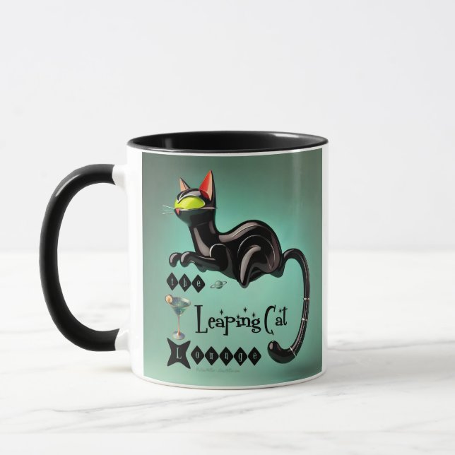 Mug Atomique Futuriste Le Leaping Cat Lounge (Gauche)