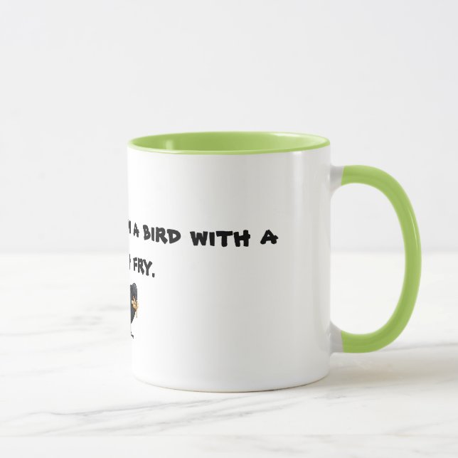 Mug Attaquez avec soit plus heureux qu'un oiseau avec (Droite)