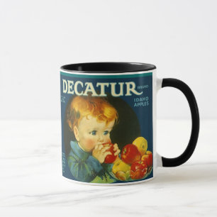 MUG ATTAQUEZ L'ÉTIQUETTE VINTAGE DE CAISSE D'APPLE DE