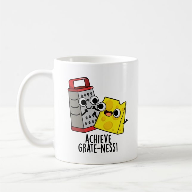 Mug Atteindre Gratesse Funny Fromage Puns (Gauche)