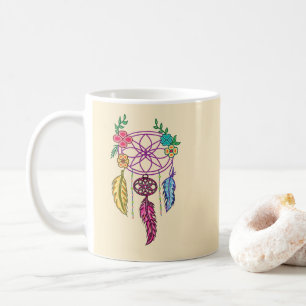 Mug Attrape rêve et fleur tenue dans la main