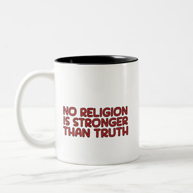 Mug au café : Aucune religion n'est plus forte que (Gauche)