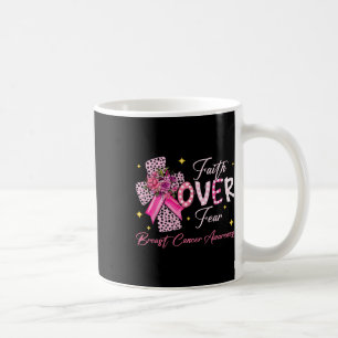Mug Au-dessus de la peur Cross rose ruban Christian Br