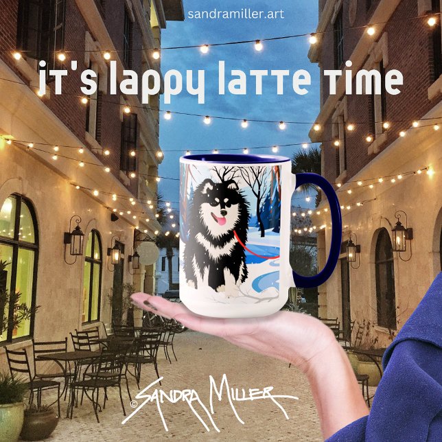 Mug AU-DESSUS DE LA RIVIÈRE Lapphund finlandais (Créateur téléchargé)