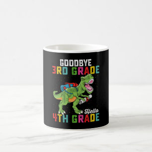 Mug Au revoir 3e année Bonjour 4e année T Rex Dinosaur
