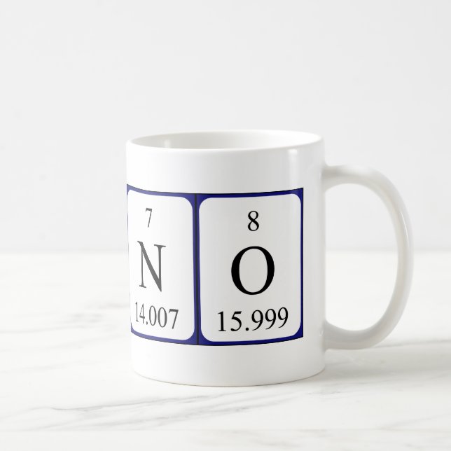 Mug Aucune taille de nom de table périodique (Droite)