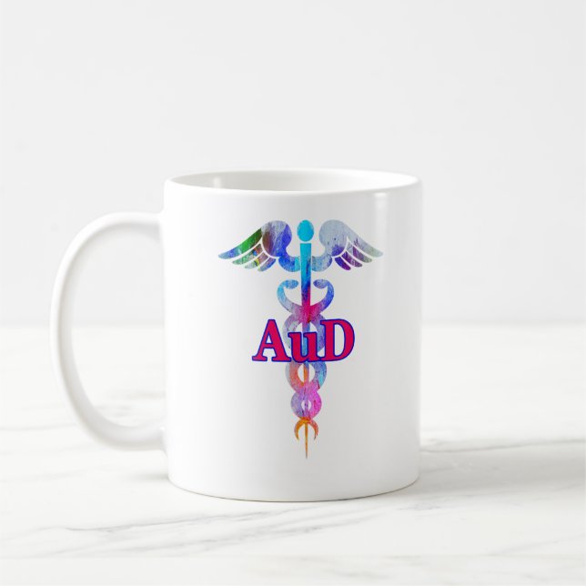 Mug AuD Caduceus Audiologie Audition Docteur Audiologi (Gauche)