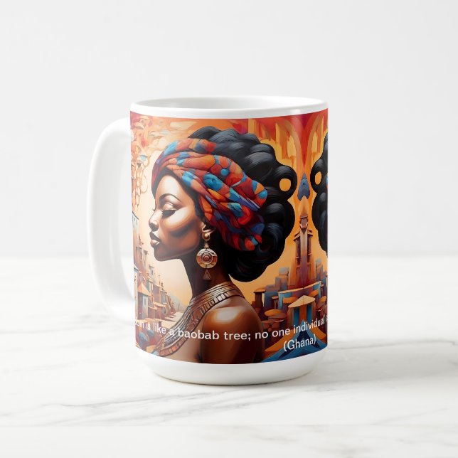 Mug Audacieux proverbes africains de l'art Abstrait (Devant gauche)