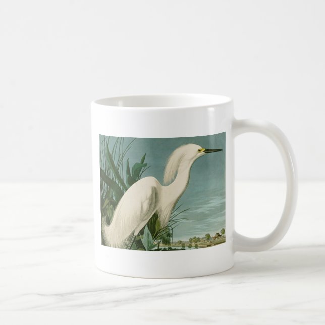 Mug Audubon Héron de neige Oiseaux d'aigrettes blanche (Droite)