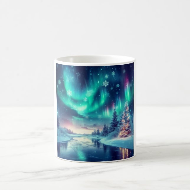 Mug aurora borealis/Noël/hiver (Centre)