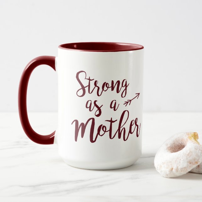 Mug Aussi forte qu'une mère (Avec donut)