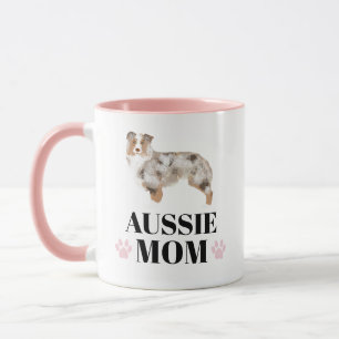 Mug Aussie Mom red merle personnalisé avec la photo