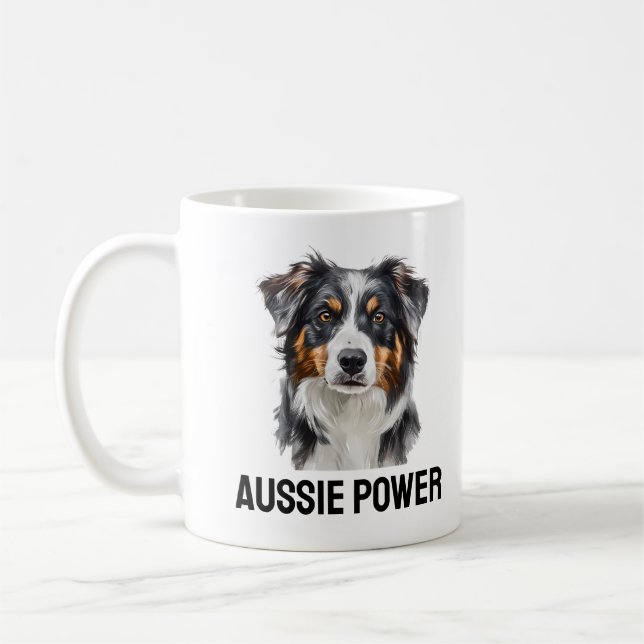 Mug Aussie Power Mug-Energetic Australian Shepherd gif (Gauche)