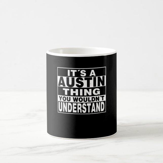 Mug AUSTIN Nom de famille Cadeau personnalisé (Centre)