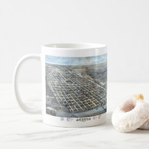 Mug Austin, Texas Antique Aerial City Carte de 1873