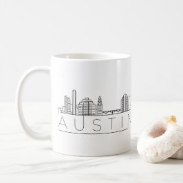 Mug Austin, Texas| Ligne Skyline Stylisée Ville