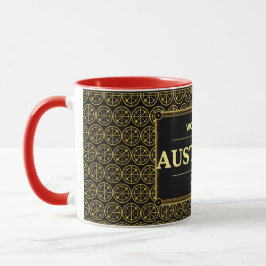 Mug Australia Football Fan 2026 Black Gold Luxury