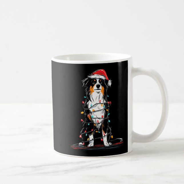 Mug Australian Shepherd Christmas Graphics Dog Lights  (Droite)