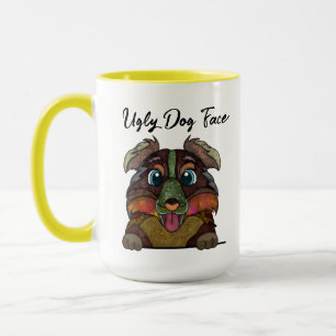 Mug Australian Shepherd'un chien moche face muet