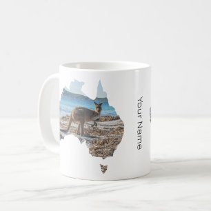 Mug Australie forme Kangaroo sur la plage photo