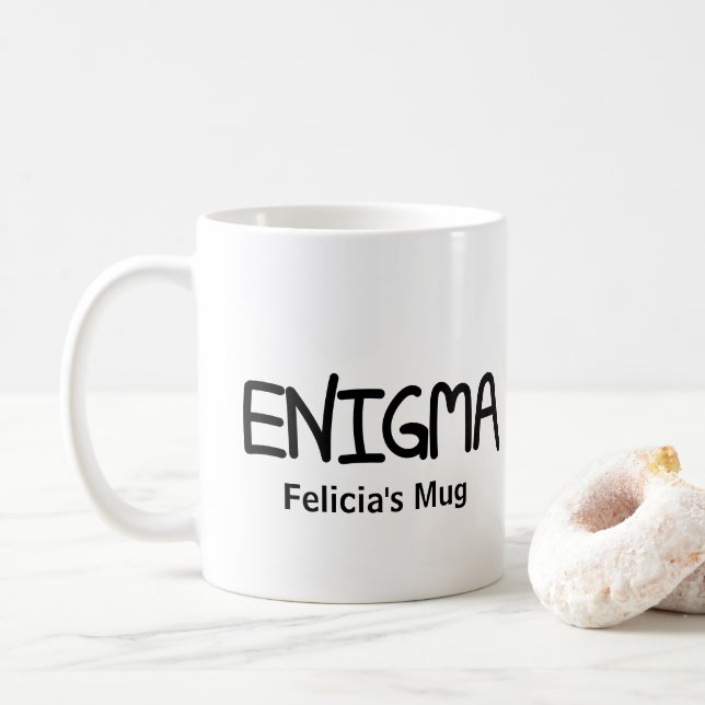 Mug Authentic Hand-lettered Cool Word Enigma (Avec donut)