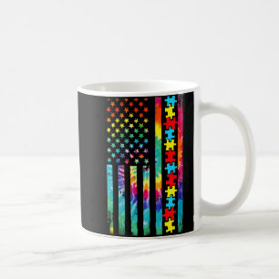 Mug Autism American Flag Tee Tie Dye Sensibilisation s