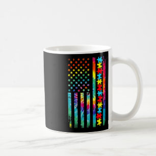 Mug Autism American Flag Tie Dye Sensibilisation sur l
