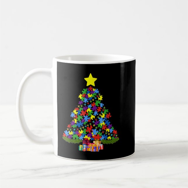 Mug Autisme Arbre Noël T Sensibilisation sur l'autisme (Gauche)